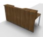 Preview: Empfangstheke Solid 200 cm mit Monitorausschnitt Nussbaum Innenansicht
