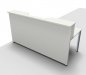 Preview: Empfangstheke Solid 200 cm mit Monitorausschnitt Weiss Frontansicht