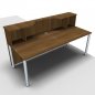 Preview: Empfangstheke Solid 200 cm mit Monitorausschnitt Nussbaum Innenansicht