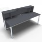 Preview: Empfangstheke Solid 200 cm mit Monitorausschnitt onyxgrau Innenansicht