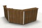 Preview: Empfangstheke Solid 200 x 200 cm Kombination 2 Nussbaum