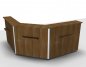 Preview: Empfanstheke Solid 200 x 200 cm Kombinatino 1 Nussbaum