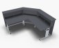 Preview: Empfanstheke Solid 200 x 200 cm Kombinatino 1 onyxgrau Innenansicht