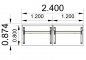 Preview: Empfangstheke Solid 240 cm gerade Stellfläche