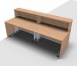 Preview: Empfangstheke Solid 240 cm gerade Buche Innenansicht