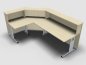 Preview: Empfanstheke Solid 240 x 160 cm Ahorn Innenansicht