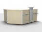 Preview: Empfangstheke Solid 240 x 160 cm K2 Ahorn Frontansicht