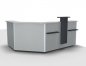 Preview: Empfangstheke Solid 240 x 160 cm K2 Lichtgrau Frontansicht