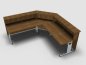 Preview: Empfangstheke Solid 240 x 240 cm Nussbaum Innenansicht