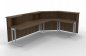 Preview: Empfangstheke Solid 280x180 cm Nussbaum