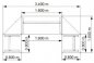 Preview: Empfangstheke Solid 340 x 160 cm Maße
