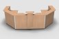 Preview: Empfanstheke Solid 340 x 160 cm Buche Frontansicht