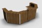 Preview: Empfanstheke Solid 340 x 160 cm Nussbaum Frontansicht