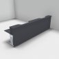Preview: Empfangstheke Solid 360 cm gerade Onyx-Grau Frontansicht