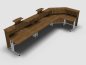 Preview: Empfanstheke Solid 400 x 160 cm Nussbaum Innenansicht