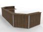 Preview: Empfangstheke 480 x 200 cm U-Form Nussbaum
