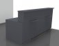 Preview: Empfangstheke Solid 240 cm gerade Onyx-Grau Frontansicht