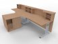 Preview: Empfangstheke Solid PC2 360 cm Doppelarbeitsplatz Buche