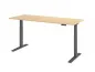 Preview: Ergonomischer Schreibtisch 200 x 80 cm Gestellfarbe Grafit Tischplatte Ahorn