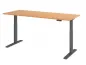 Preview: Ergonomischer Schreibtisch 200 x 80 cm Gestellfarbe Grafit Tischplatte Buche