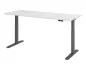 Preview: Ergonomischer Schreibtisch 200 x 80 cm Gestellfarbe Grafit Tischplatte Weiß
