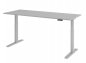 Preview: Ergonomischer Schreibtisch 200 x 80 cm Gestellfarbe Silber Tischplatte Lichtgrau