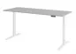 Preview: Ergonomischer Schreibtisch 200 x 80 cm Gestellfarbe Weiß Tischplatte Lichtgrau
