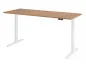 Preview: Ergonomischer Schreibtisch 200 x 80 cm Gestellfarbe Weiß Tischplatte Nussbaum