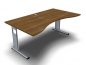 Preview: Schreibtisch Mega Ergo 180 cm Nussbaum
