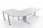 Preview: Ergonomischer Winkelschreibtisch VXM4 243 x 160 cm Lichtgrau