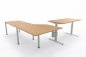 Preview: Ergonomischer Winkelschreibtisch VXY11 283x280cm Eiche