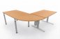 Preview: Ergonomischer Winkelschreibtisch VXY3 203 x 200 cm Buche