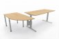 Preview: Ergonomischer Winkelschreibtisch VXY5 263 x 160 cm Ahorn