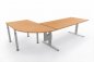 Preview: Ergonomischer Winkelschreibtisch VXY5 263 x 160 cm Buche
