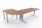Preview: Ergonomischer Winkelschreibtisch VXY5 263 x 160 cm Nussbaum