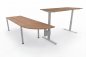 Preview: Ergonomischer Schreibtisch VXY6 263 x 260 cm Nussbaum