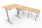 Preview: Ergonomischer Winkelschreibtisch VXY7 243 x 200 cm Ahorn