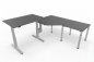 Preview: Ergonomischer Winkelschreibtisch VXY7 243 x 200 cm Grafit