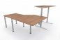 Preview: Ergonomischer Winkelschreibtisch VXY7 243 x 200 cm Nussbaum