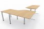 Preview: Ergonomischer Winkelschreibtisch VXY9 303 x 200 cm Ahorn