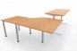 Preview: Ergonomischer Winkelschreibtisch VXY9 303 x 200 cm Buche