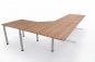 Preview: Ergonomischer Winkelschreibtisch VXY9 303 x 200 cm Nussbaum