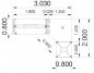 Preview: Ergonomischer Winkelschreibtisch VXY9 303 x 200 cm Zeichnung