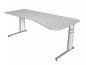 Preview: Freiformschreibtisch Form4 C-Fuss 195 cm Lichtgrau
