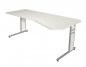 Preview: Freiformschreibtisch Form4 C-Fuss 195 cm Weiß