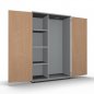 Preview: Garderobenschrank TEN 4 OH 100 cm breit Lichtgrau-Buche