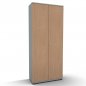 Preview: Garderobenschrank TEN 6 OH 100 cm breit Lichtgrau-Buche
