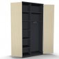 Preview: Garderobenschrank TEN 6 OH 100 cm breit onyxgrau-Ahorn
