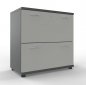 Preview: Registerschrank 2 Ordnerhöhen, 80 cm breit onyxgrau/Weiss