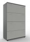 Preview: Registraturschrank TEN 4 Ordnerhöhen, 100 cm breit onyxgrau/Weiss